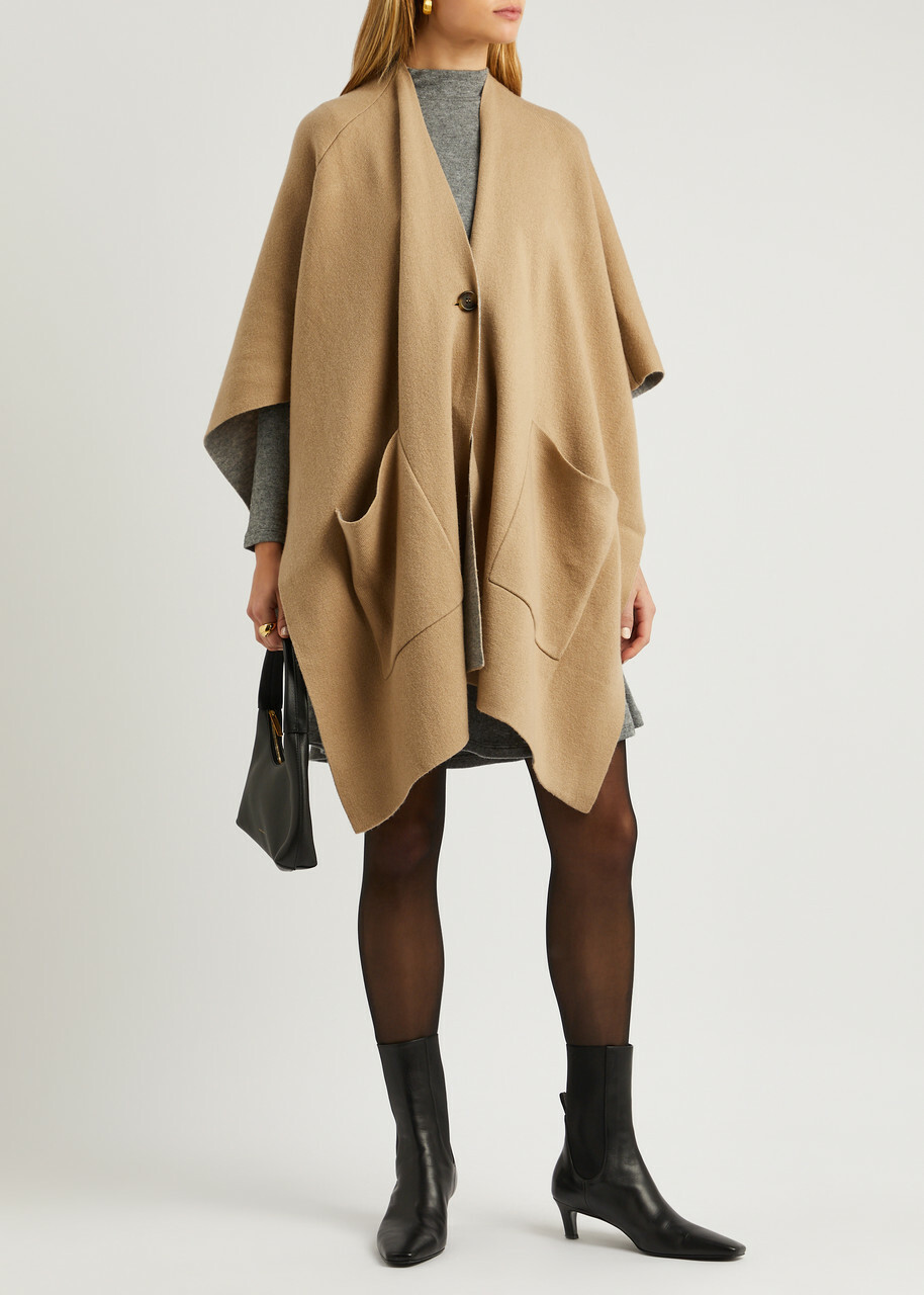 Vince Wool-blend Cape - Camel - One Size