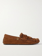 GUCCI - Ayrton Kilty Suede Tasselled Driving Shoes - Brown - UK 5