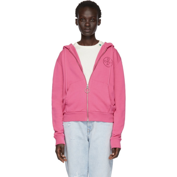 Photo: Off-White Pink Cross Zip Hoodie