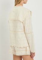 Solaqua Iris Embroidered Cotton top Ivory