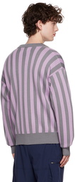 Rassvet Purple & Gray Stripe Cardigan