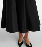 Self-Portrait Belted peplum taffeta midi dress