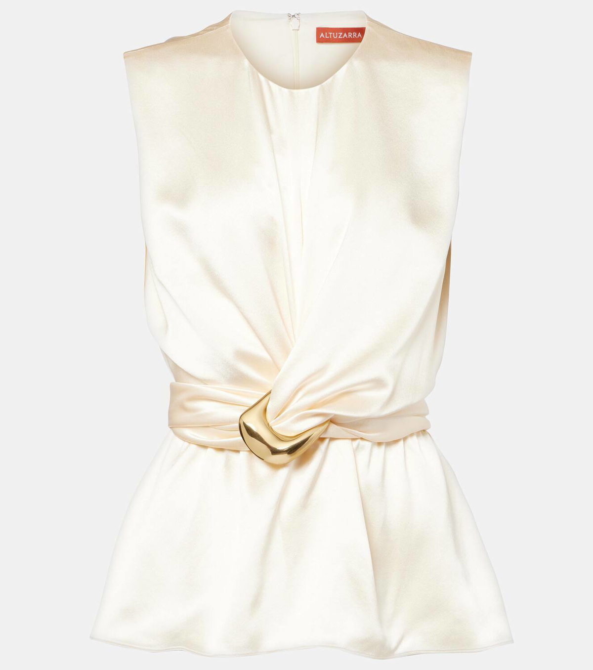 Altuzarra Tizzy belted gathered silk top