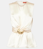 Altuzarra Tizzy belted gathered silk top