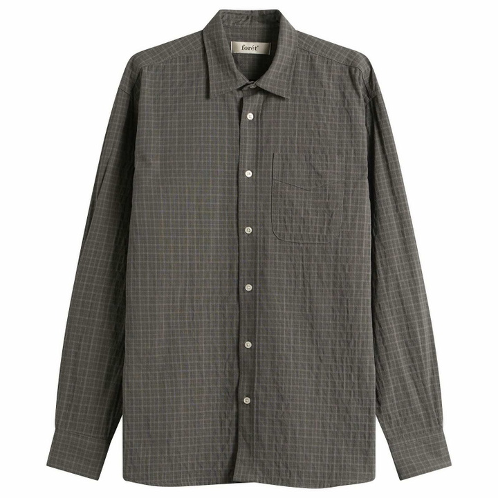 Photo: Foret Men's Scout Micro Check Shirt in Faded Black Check