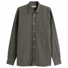 Foret Men's Scout Micro Check Shirt in Faded Black Check