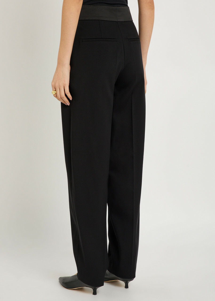Joseph Aix Tapered Stretch-crepe Trousers Black