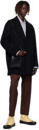 Jil Sander Black Peaked Lapel Coat