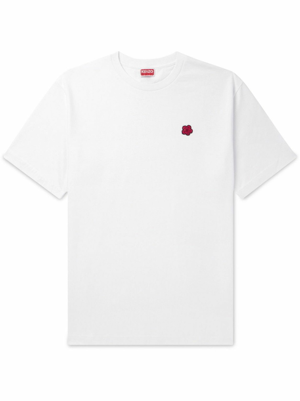 Photo: KENZO - Logo-Appliquéd Cotton-Jersey T-Shirt - White