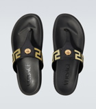 Versace - Greca leather-trimmed sandals