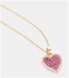 Robinson Pelham Fortune 14kt gold heart necklace with rubies and diamonds