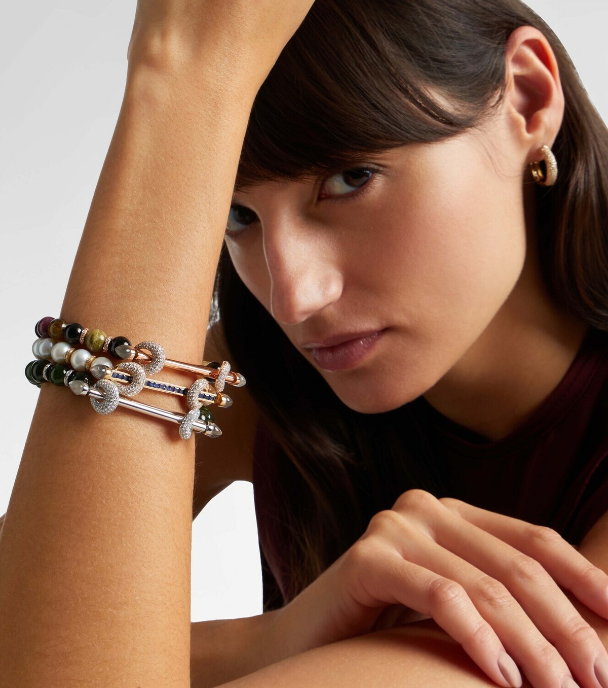 Ananya Chakra 18kt rose gold bracelet with gemstones