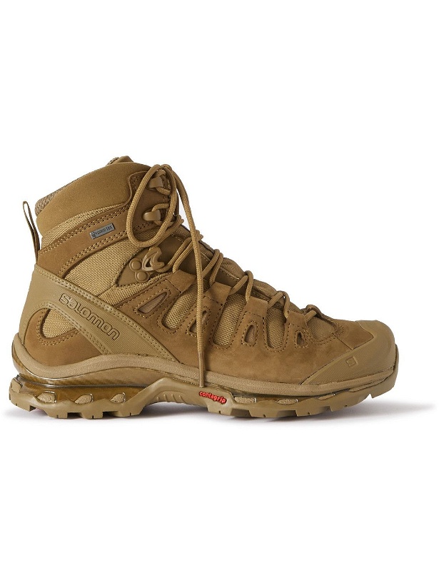 Photo: Salomon - Quest 4D Leather-Trimmed GORE-TEX and Mesh Hiking Boots - Brown