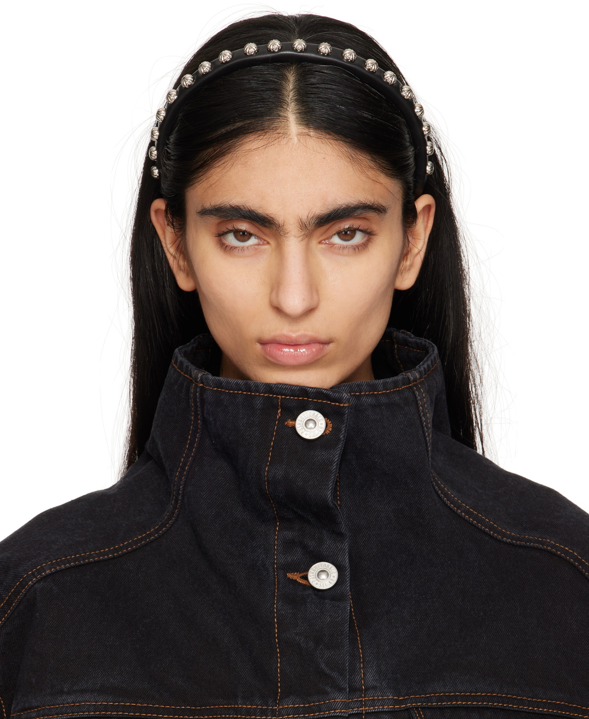 Toga Pulla Black Faux-Leather Headband Toga Pulla
