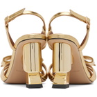 SHUSHU/TONG Gold Bow Detail Heeled Sandals