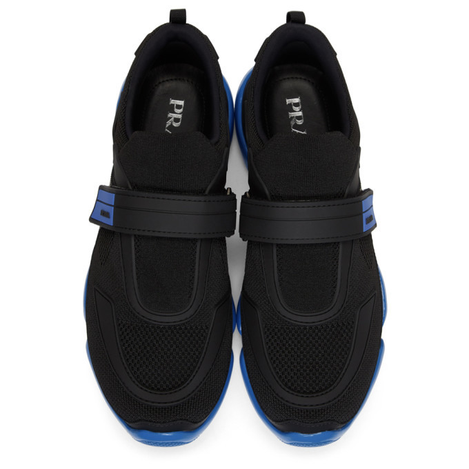 Prada Black and Blue Cloudbust Sneakers