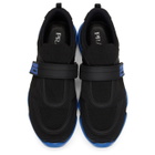 Prada Black and Blue Cloudbust Sneakers
