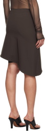 JOHANNA PARV Brown Asymmetric Mini Skort