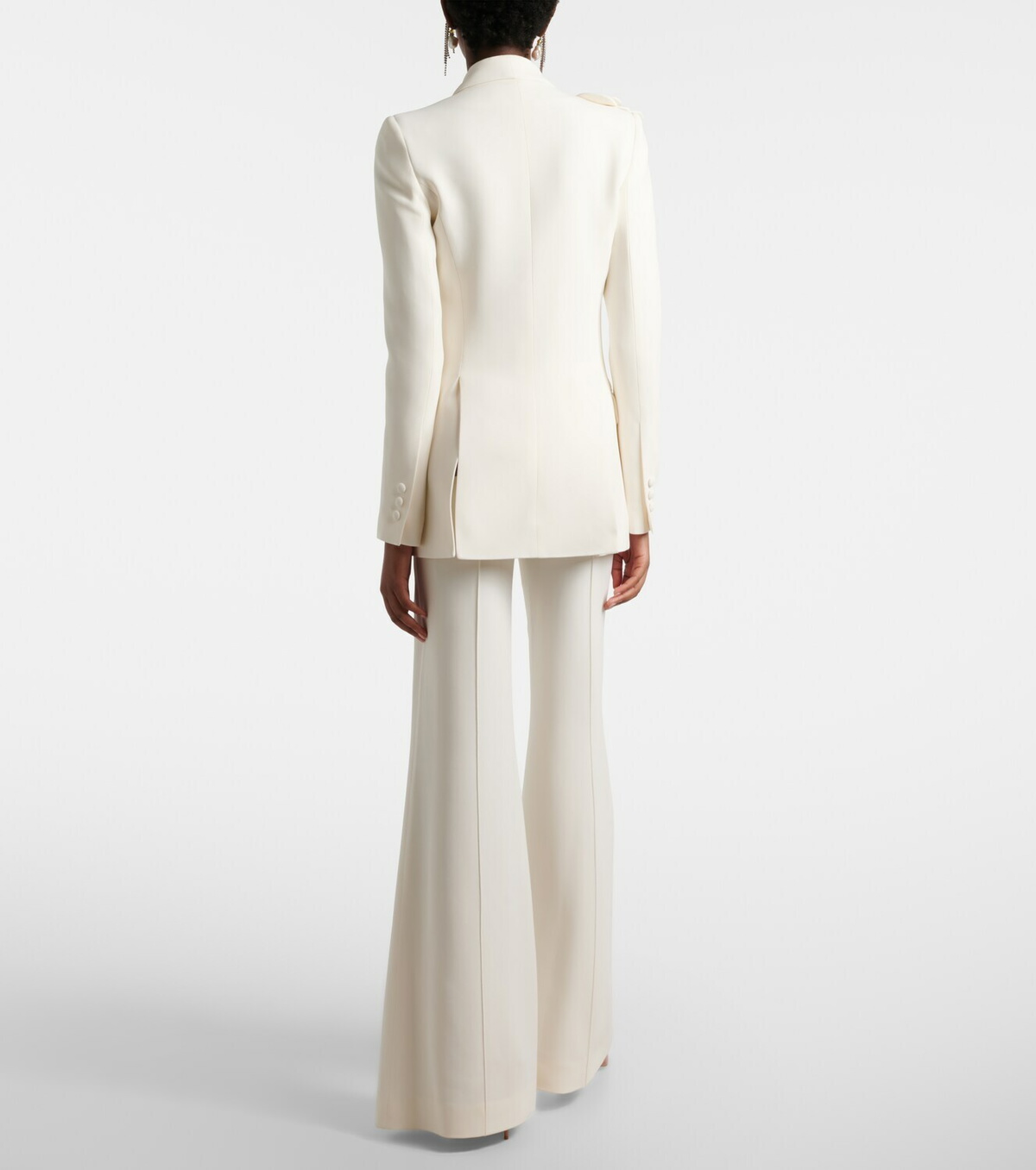 Elie Saab High-rise cady wide-leg pants