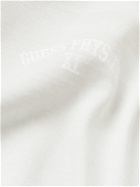 Guess USA - Distressed Printed Cotton-Jersey Hoodie - Neutrals