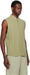 AMI Paris Green Sleeveless Shirt