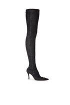 Diesel D-Venus Tbt D Boots - Over-the-knee boots in stretch denim - Boots Womens in Black