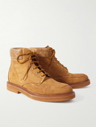 Maison Margiela - Artist Leather-Trimmed Suede Lace-Up Boots - Brown