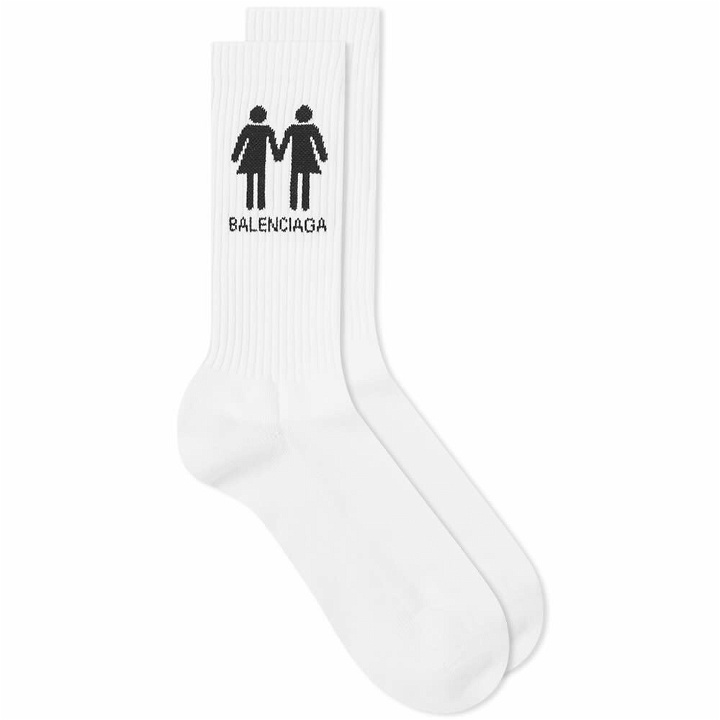 Photo: Balenciaga Men's Pride Tennis Socks in White/Black