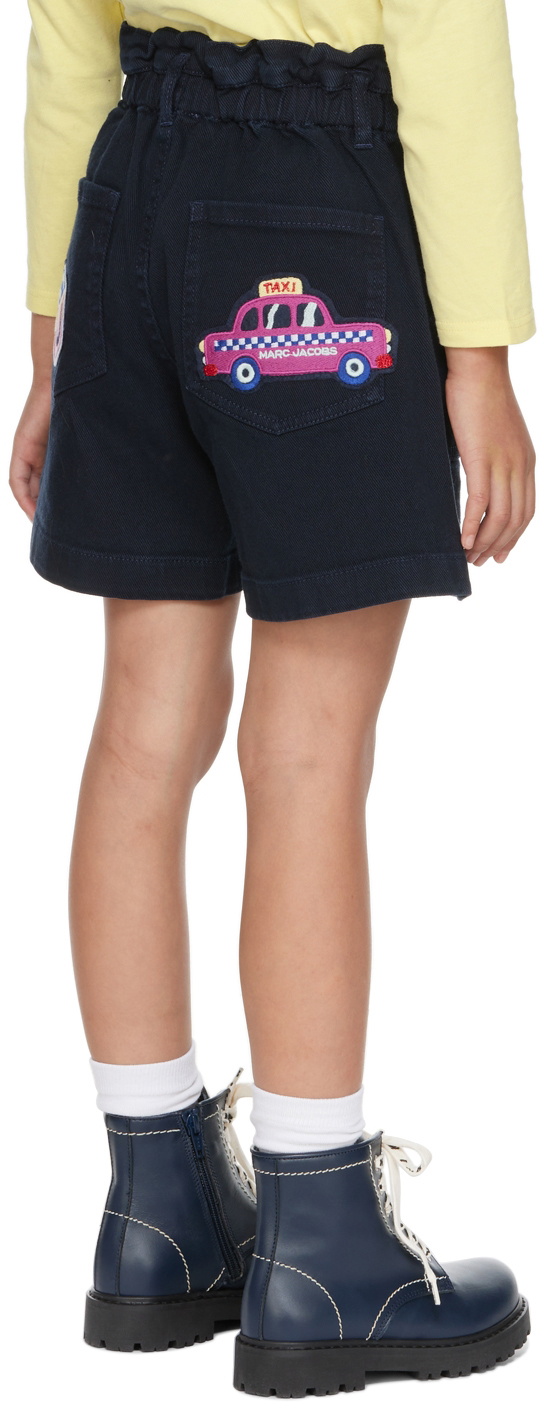 Marc Jacobs Kids Navy Patch Denim Shorts
