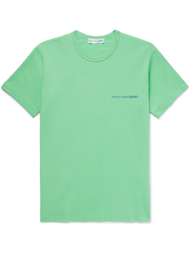 Photo: Comme des Garçons SHIRT - Logo-Print Mélange Cotton-Jersey T-Shirt - Green - S