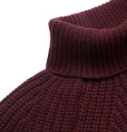 Anderson & Sheppard - Camoshita Ribbed Merino Wool Rollneck Sweater - Burgundy