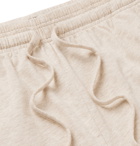 Hugo Boss - Piped Mélange Stretch-Cotton Jersey Drawstring Shorts - Beige