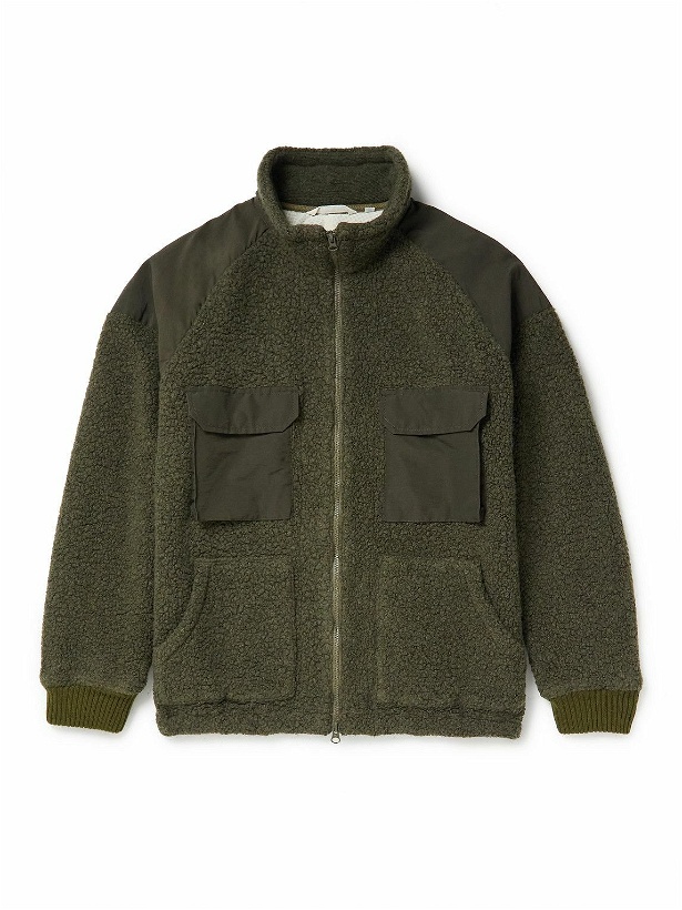 Photo: nanamica - Twill-Trimmed Wool-Blend Fleece Jacket - Green