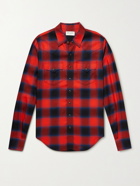 SAINT LAURENT - Slim-Fit Checked Woven Shirt - Red