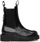 Toga Virilis Black Polished Leather Chelsea Boots