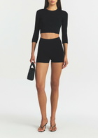 Skims High-waisted Knit Shorts Black