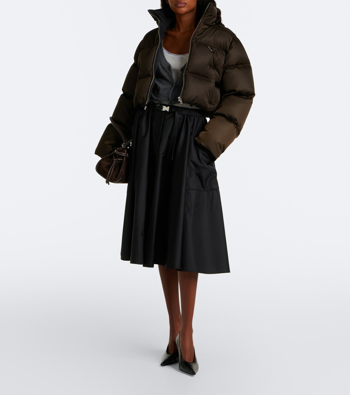 Prada Cropped Re-Nylon down jacket