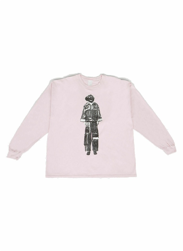 Photo: Graphic Print Long Sleeve T-Shirt in Pink