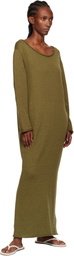 The Elder Statesman Green Nora Lite Oversized LS Maxi Dress
