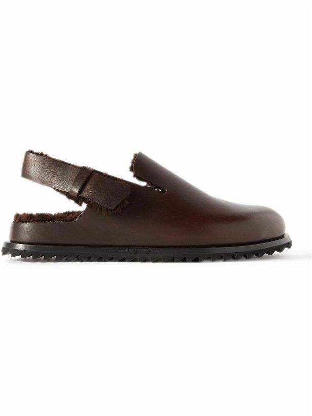 Photo: Officine Creative - Introspectus Shearling-Lined Leather Mules - Brown