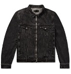 RtA - Belted Distressed Denim Jacket - Black
