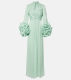Costarellos Ruffled georgette gown