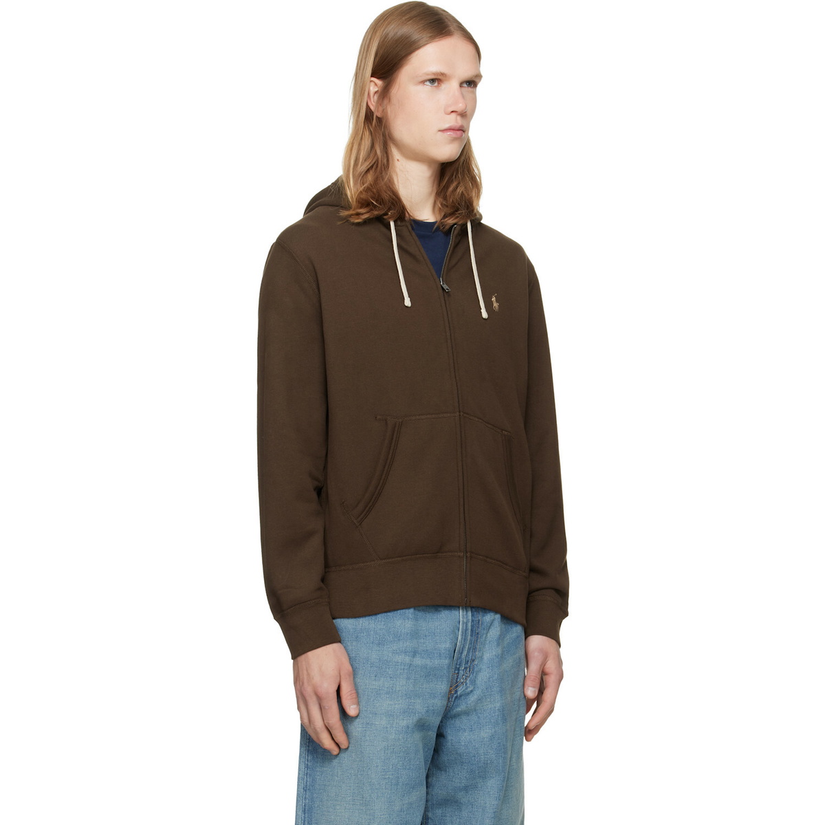 Polo Ralph Lauren Brown Fleece Full-Zip Hoodie