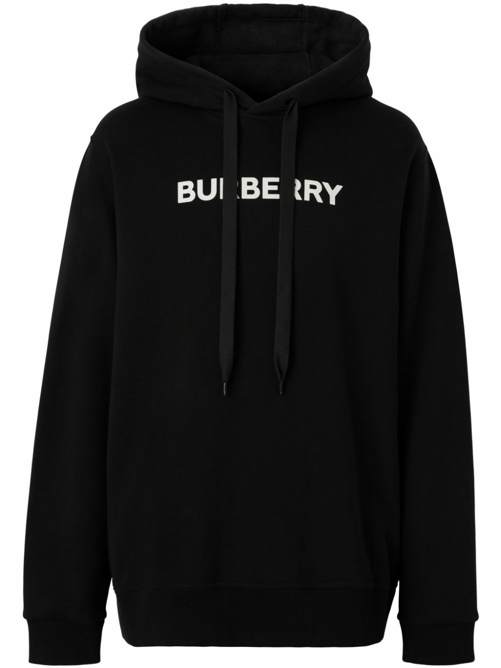 Burberry Black Logo Print Cotton Hoodie Burberry