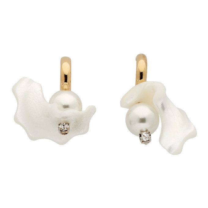 Fossil X Smiley White MotherofPearl Hoop Earrings  JF04006710  Fossil
