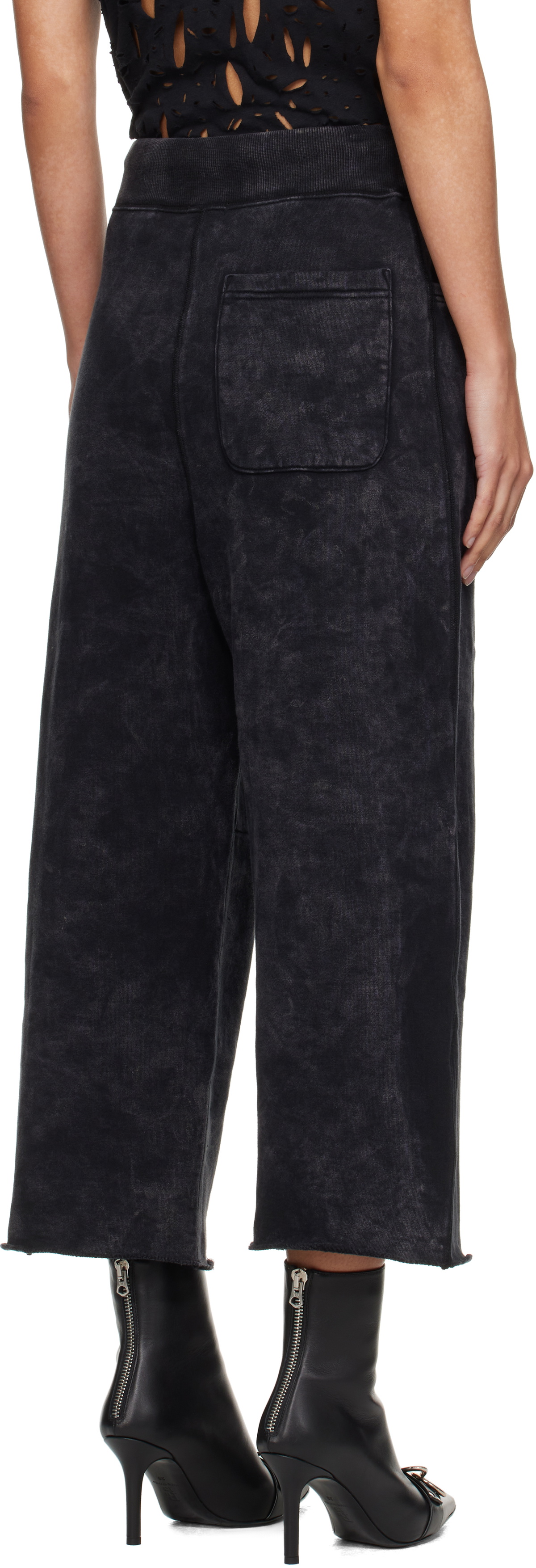 R13 Gray Cropped Pleated Sweatpants