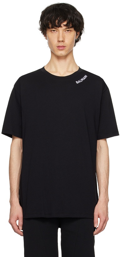 Photo: Balmain Black Embroidered T-Shirt