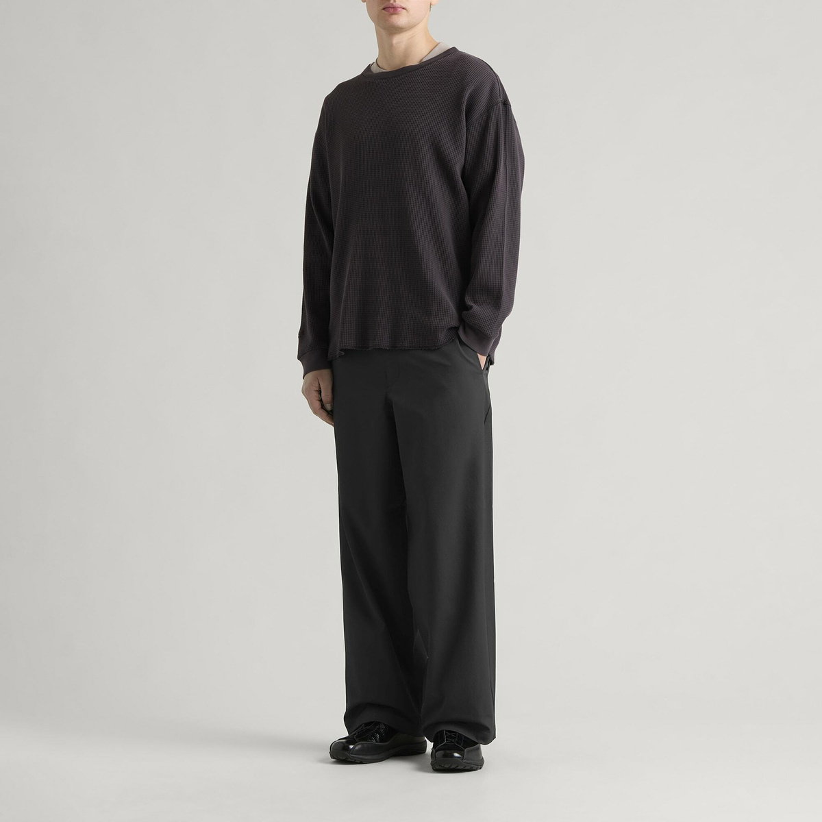 Goldwin Men's Baggy Straight Pants in Black