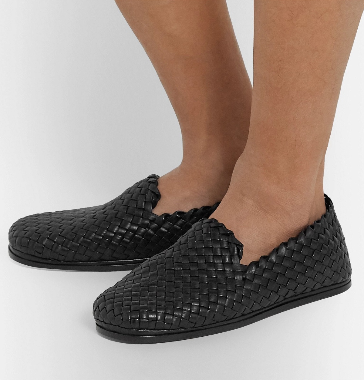 Bottega Veneta Intrecciato Leather Collapsible-heel Loafers - Black -  ShopStyle