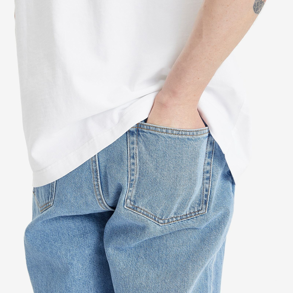 Róhe Men's Straight Leg Jeans in Denim Blue